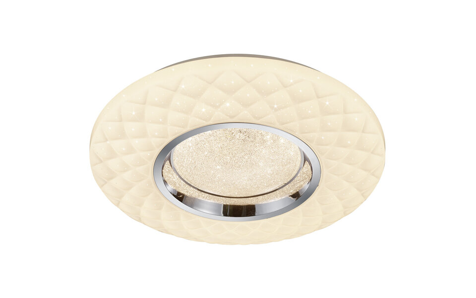 HLW LED LED Plafondlamp - Trion Magum - 22W - Aanpasbare Kleur - Dimbaar - Afstandsbediening - Sterlicht - Rond - Mat Wit - Kunststof