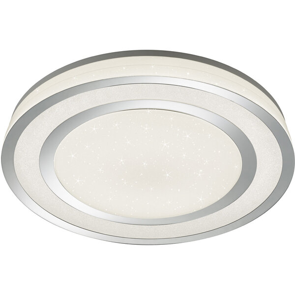 HLW LED LED Plafondlamp - Trion Noruno - 45W - Aanpasbare Kleur - Dimbaar - Afstandsbediening - Sterlicht - Rond - Mat Chroom - Kunststof HLW LED LED Plafondlamp - Trion Noruno - 45W - Aanpasbare Kleur - Dimbaar - Afstandsbediening - Sterlicht - Rond - Mat Chroom - Kunststof