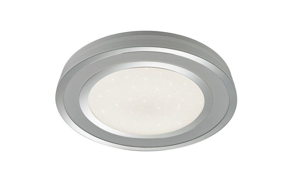 HLW LED LED Ceiling Light - Trion Noruno - 45W - Adjustable Color - Dimmable - Remote Control - Star Light - Round - Matte Chrome - Plastic