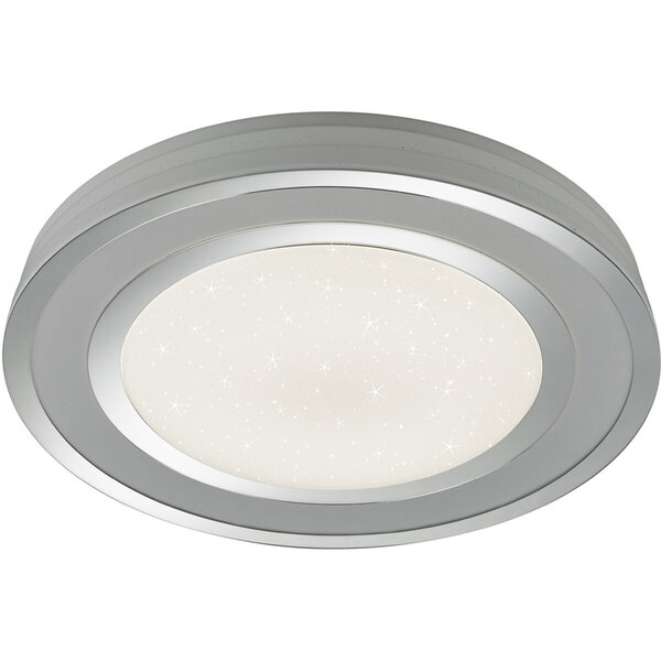 HLW LED LED Plafondlamp - Trion Noruno - 45W - Aanpasbare Kleur - Dimbaar - Afstandsbediening - Sterlicht - Rond - Mat Chroom - Kunststof HLW LED LED Plafondlamp - Trion Noruno - 45W - Aanpasbare Kleur - Dimbaar - Afstandsbediening - Sterlicht - Rond - Mat Chroom - Kunststof