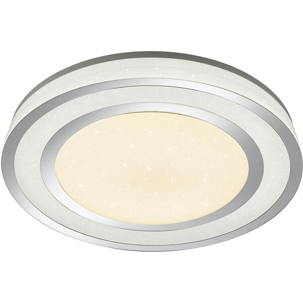 HLW LED LED Plafondlamp - Trion Noruno - 45W - Aanpasbare Kleur - Dimbaar - Afstandsbediening - Sterlicht - Rond - Mat Chroom - Kunststof HLW LED LED Plafondlamp - Trion Noruno - 45W - Aanpasbare Kleur - Dimbaar - Afstandsbediening - Sterlicht - Rond - Mat Chroom - Kunststof