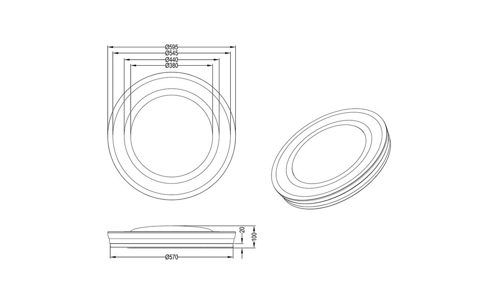 HLW LED LED Ceiling Light - Trion Noruno - 45W - Adjustable Color - Dimmable - Remote Control - Star Light - Round - Matte Chrome - Plastic