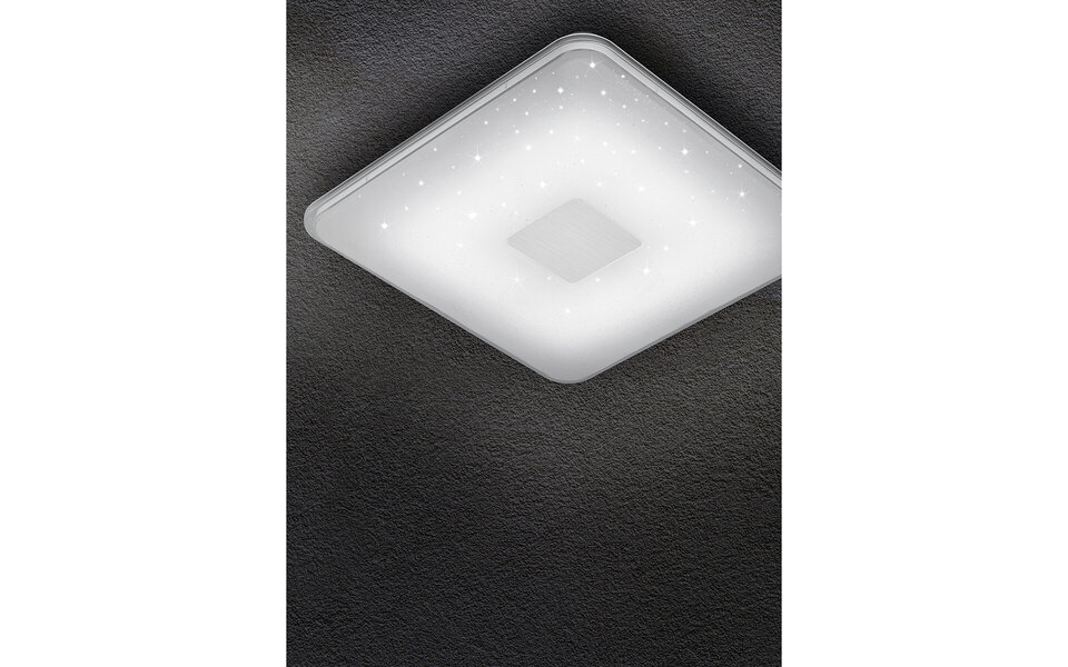 HLW LED LED Plafondlamp - Trion Sumoran - 30W - Aanpasbare Kleur - Dimbaar - Afstandsbediening - Vierkant - Mat Wit - Acryl