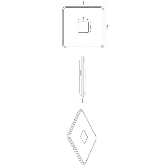 HLW LED LED Plafondlamp - Trion Sumoran - 30W - Aanpasbare Kleur - Dimbaar - Afstandsbediening - Vierkant - Mat Wit - Acryl
