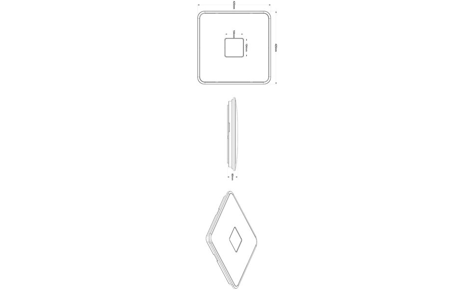 HLW LED LED Ceiling Light - Trion Sumoran - 30W - Adjustable Color - Dimmable - Remote Control - Square - Matte White - Acrylic HLW LED LED Ceiling Light - Trion Sumoran - 30W - Adjustable Color - Dimmable - Remote Control - Square - Matte White - Acrylic