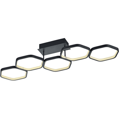 LED Plafondlamp - Trion Vigon - 24W - Warm Wit 3000K - Dimbaar - Rechthoek - Mat Antraciet - Aluminium LED Plafondlamp - Trion Vigon - 24W - Warm Wit 3000K - Dimbaar - Rechthoek - Mat Antraciet - Aluminium