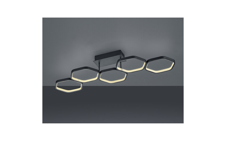 HLW LED LED Plafondlamp - Trion Vigon - 24W - Warm Wit 3000K - Dimbaar - Rechthoek - Mat Antraciet - Aluminium HLW LED LED Plafondlamp - Trion Vigon - 24W - Warm Wit 3000K - Dimbaar - Rechthoek - Mat Antraciet - Aluminium