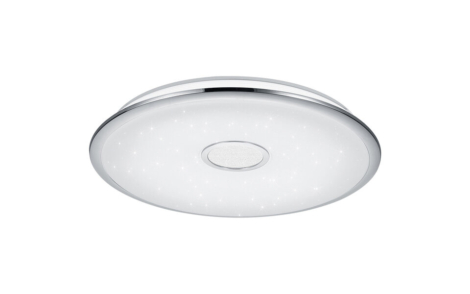 HLW LED LED Plafondlamp - Trion Osirina - 100W - Aanpasbare Kleur - Dimbaar - Afstandsbediening - Rond - Glans Chroom - Kunststof HLW LED LED Plafondlamp - Trion Osirina - 100W - Aanpasbare Kleur - Dimbaar - Afstandsbediening - Rond - Glans Chroom - Kunststof