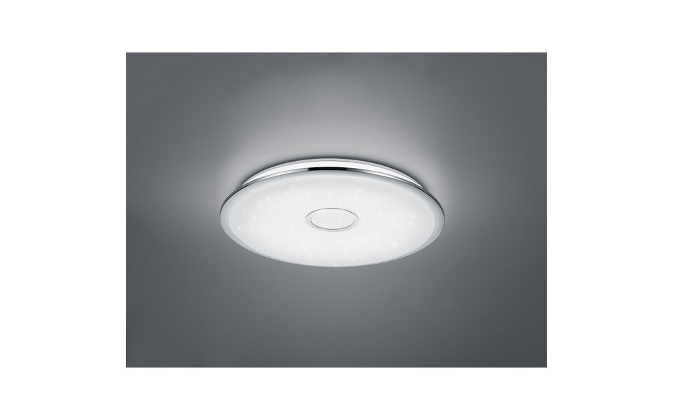 HLW LED LED Ceiling Light - Trion Osirina - 100W - Adjustable Color - Dimmable - Remote Control - Round - Gloss Chrome - Plastic