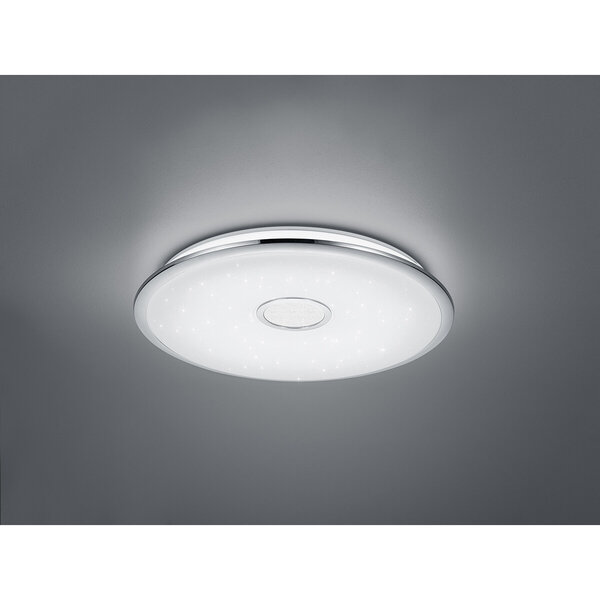HLW LED LED Plafondlamp - Trion Osirina - 100W - Aanpasbare Kleur - Dimbaar - Afstandsbediening - Rond - Glans Chroom - Kunststof HLW LED LED Plafondlamp - Trion Osirina - 100W - Aanpasbare Kleur - Dimbaar - Afstandsbediening - Rond - Glans Chroom - Kunststof