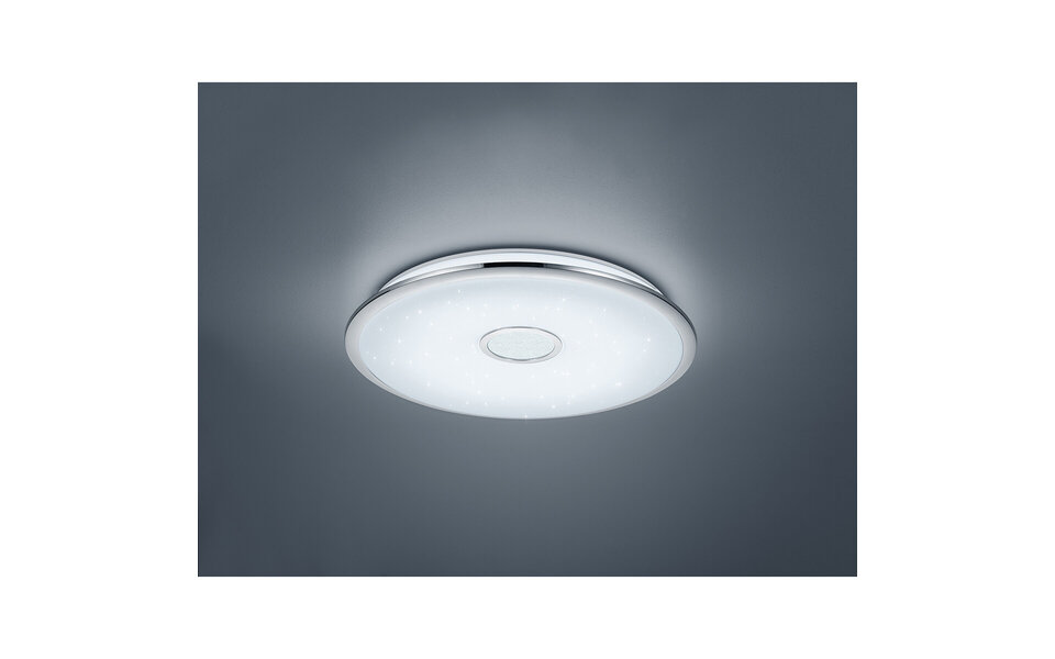 HLW LED LED Plafondlamp - Trion Osirina - 100W - Aanpasbare Kleur - Dimbaar - Afstandsbediening - Rond - Glans Chroom - Kunststof HLW LED LED Plafondlamp - Trion Osirina - 100W - Aanpasbare Kleur - Dimbaar - Afstandsbediening - Rond - Glans Chroom - Kunststof