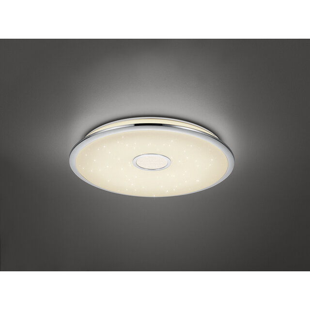 HLW LED LED Ceiling Light - Trion Osirina - 100W - Adjustable Color - Dimmable - Remote Control - Round - Gloss Chrome - Plastic