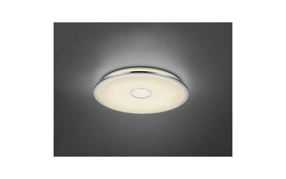 HLW LED LED Ceiling Light - Trion Osirina - 100W - Adjustable Color - Dimmable - Remote Control - Round - Gloss Chrome - Plastic