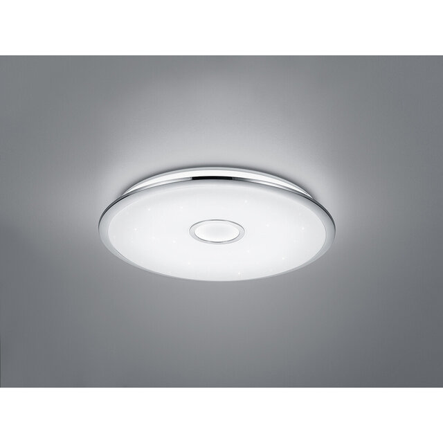 HLW LED LED Ceiling Light - Trion Osirina - 100W - Adjustable Color - Dimmable - Remote Control - Round - Gloss Chrome - Plastic
