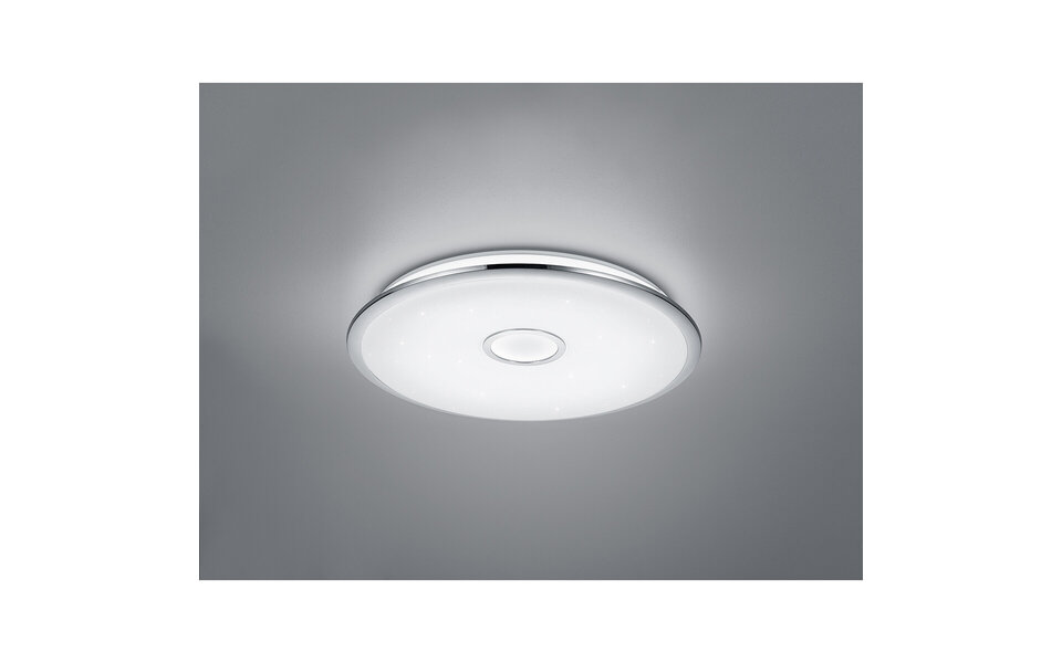 HLW LED LED Ceiling Light - Trion Osirina - 100W - Adjustable Color - Dimmable - Remote Control - Round - Gloss Chrome - Plastic