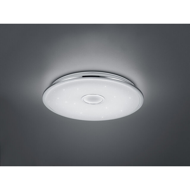 HLW LED LED Plafondlamp - Trion Osirina - 100W - Aanpasbare Kleur - Dimbaar - Afstandsbediening - Rond - Glans Chroom - Kunststof HLW LED LED Plafondlamp - Trion Osirina - 100W - Aanpasbare Kleur - Dimbaar - Afstandsbediening - Rond - Glans Chroom - Kunststof