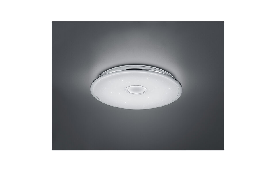 HLW LED LED Plafondlamp - Trion Osirina - 100W - Aanpasbare Kleur - Dimbaar - Afstandsbediening - Rond - Glans Chroom - Kunststof HLW LED LED Plafondlamp - Trion Osirina - 100W - Aanpasbare Kleur - Dimbaar - Afstandsbediening - Rond - Glans Chroom - Kunststof