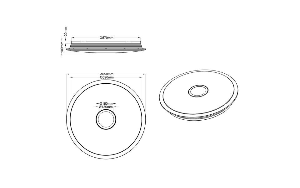 HLW LED LED Plafondlamp - Trion Osirina - 100W - Aanpasbare Kleur - Dimbaar - Afstandsbediening - Rond - Glans Chroom - Kunststof HLW LED LED Plafondlamp - Trion Osirina - 100W - Aanpasbare Kleur - Dimbaar - Afstandsbediening - Rond - Glans Chroom - Kunststof