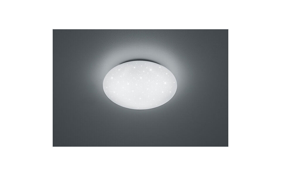 HLW LED LED Plafondlamp - Trion Puta - 15W - Natuurlijk Wit 4000K - Sterlicht - Spatwaterdicht IP44 - Rond - Mat Wit - Kunststof