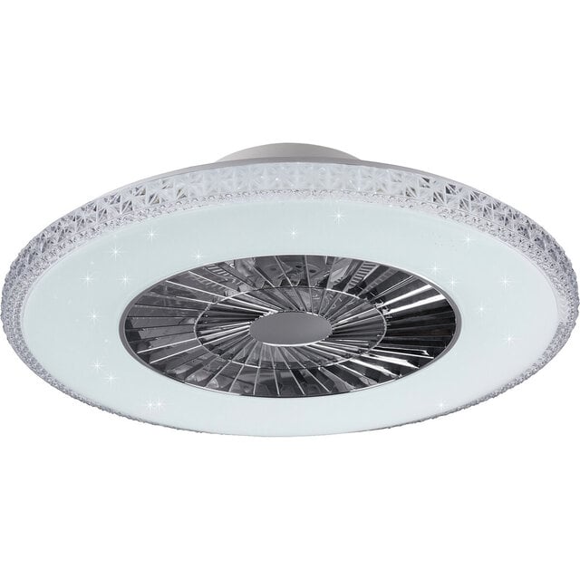 ronde witte LED plafondventilator met 40W vermogen en dimbare 4000 lumen lichtopbrengst