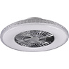 HLW LED LED Ceiling Light with Fan - Ceiling Fan - Trion Haron - 40W - Remote Control - Adjustable Color - Dimmable - Round - Matte Chrome - Plastic