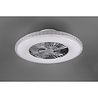 HLW LED LED Ceiling Light with Fan - Ceiling Fan - Trion Haron - 40W - Remote Control - Adjustable Color - Dimmable - Round - Matte Chrome - Plastic