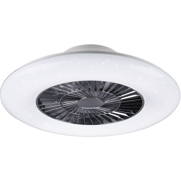 HLW LED LED Plafondlamp met Ventilator - Plafondventilator - Trion Vison - 40W - Aanpasbare Kleur - Afstandsbediening - Dimbaar - Rond - Mat Chroom - Kunststof HLW LED LED Plafondlamp met Ventilator - Plafondventilator - Trion Vison - 40W - Aanpasbare Kleur - Afstandsbediening - Dimbaar - Rond - Mat Chroom - Kunststof