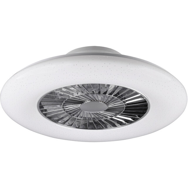 HLW LED LED Plafondlamp met Ventilator - Plafondventilator - Trion Vison - 40W - Aanpasbare Kleur - Afstandsbediening - Dimbaar - Rond - Mat Chroom - Kunststof