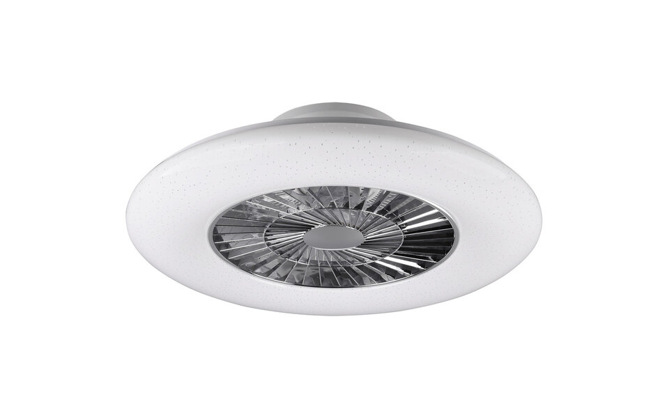 HLW LED LED Plafondlamp met Ventilator - Plafondventilator - Trion Vison - 40W - Aanpasbare Kleur - Afstandsbediening - Dimbaar - Rond - Mat Chroom - Kunststof