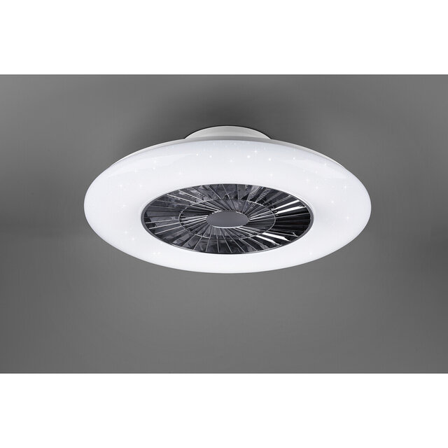 HLW LED LED Ceiling Light with Fan - Ceiling Fan - Trion Vison - 40W - Adjustable Color - Remote Control - Dimmable - Round - Matte Chrome - Plastic HLW LED LED Ceiling Light with Fan - Ceiling Fan - Trion Vison - 40W - Adjustable Color - Remote Control - Dimmable - Round - Matte Chrome - Plastic