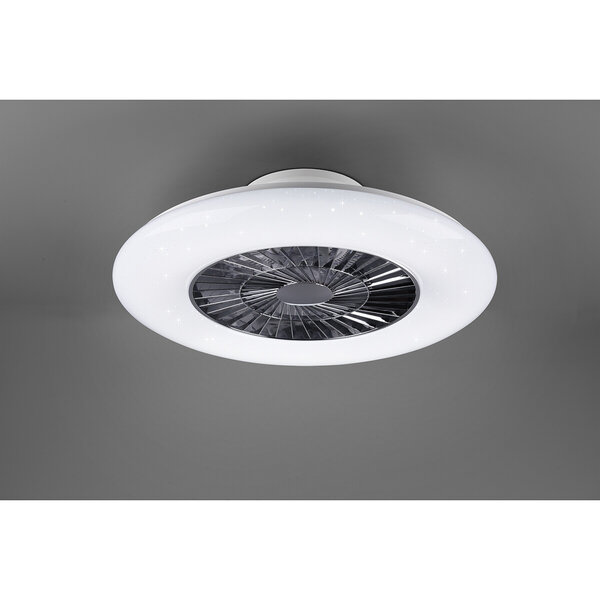 HLW LED LED Plafondlamp met Ventilator - Plafondventilator - Trion Vison - 40W - Aanpasbare Kleur - Afstandsbediening - Dimbaar - Rond - Mat Chroom - Kunststof HLW LED LED Plafondlamp met Ventilator - Plafondventilator - Trion Vison - 40W - Aanpasbare Kleur - Afstandsbediening - Dimbaar - Rond - Mat Chroom - Kunststof