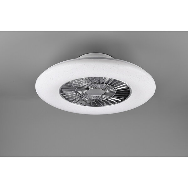 HLW LED LED Plafondlamp met Ventilator - Plafondventilator - Trion Vison - 40W - Aanpasbare Kleur - Afstandsbediening - Dimbaar - Rond - Mat Chroom - Kunststof HLW LED LED Plafondlamp met Ventilator - Plafondventilator - Trion Vison - 40W - Aanpasbare Kleur - Afstandsbediening - Dimbaar - Rond - Mat Chroom - Kunststof