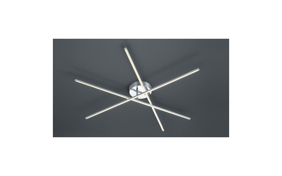 HLW LED LED Ceiling Lamp - Ceiling Lighting - Trion Tiraki - 24W - Warm White 3000K - Dimmable - Rectangular - Matte Nickel - Aluminum