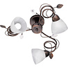 Driearmige plafondlamp in antiek roest bruin met E14 fittingen voor verlichting tot 40W Driearmige plafondlamp in antiek roest bruin met E14 fittingen voor verlichting tot 40W