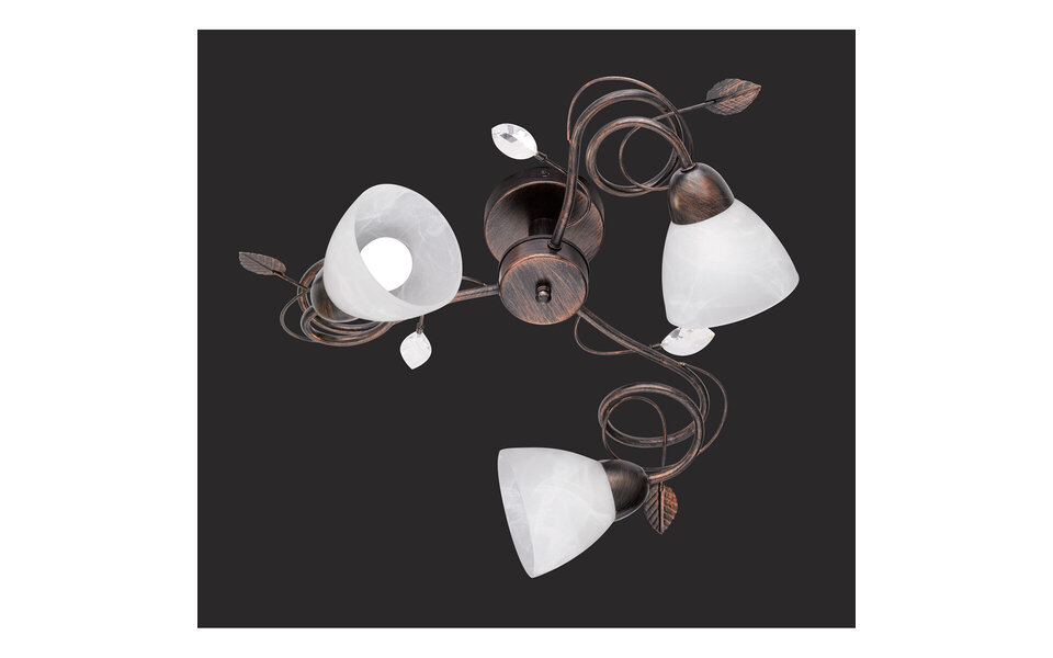 HLW LED LED Ceiling Light - Ceiling Lighting - Trion Trada - E14 Fitting - 3 Lights - Round - Antique Rust Color - Aluminum HLW LED LED Ceiling Light - Ceiling Lighting - Trion Trada - E14 Fitting - 3 Lights - Round - Antique Rust Color - Aluminum