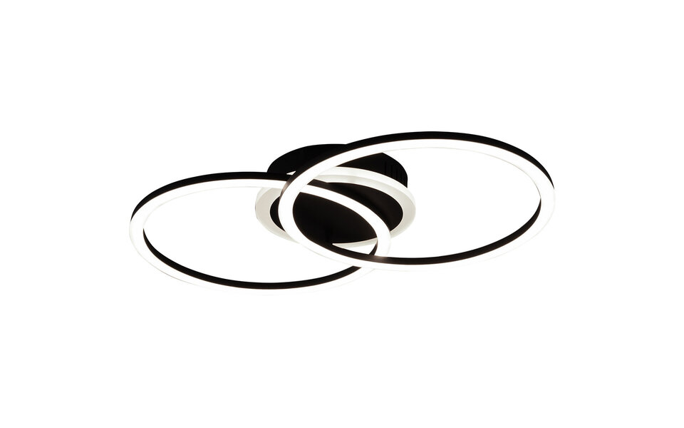 HLW LED LED Plafondlamp - Plafondverlichting - Trion Venda - 25W - Warm Wit 3000K - Dimbaar - Rond - Mat Zwart - Aluminium