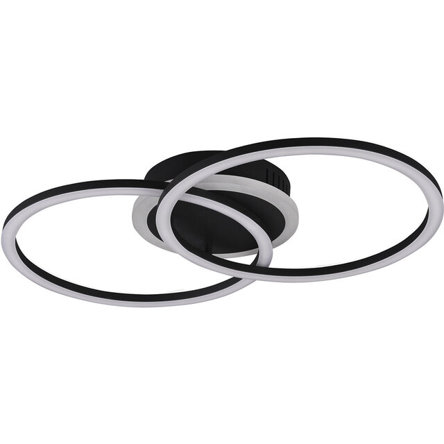 ronde mat zwarte LED plafondlamp Ø50 cm 25W dimbaar met warm wit licht 3000K 2600 lumen