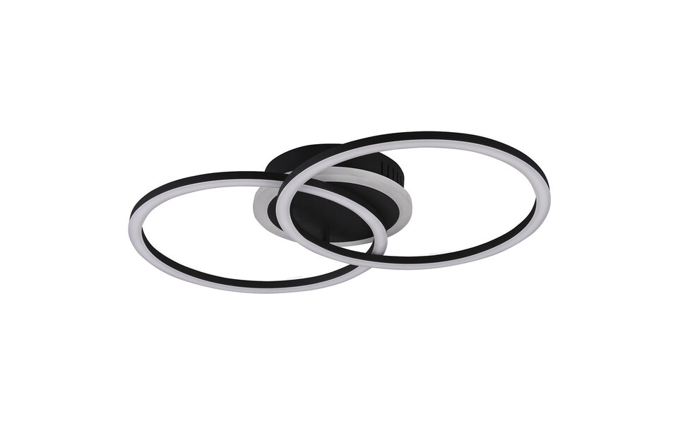 HLW LED LED Plafondlamp - Plafondverlichting - Trion Venda - 25W - Warm Wit 3000K - Dimbaar - Rond - Mat Zwart - Aluminium