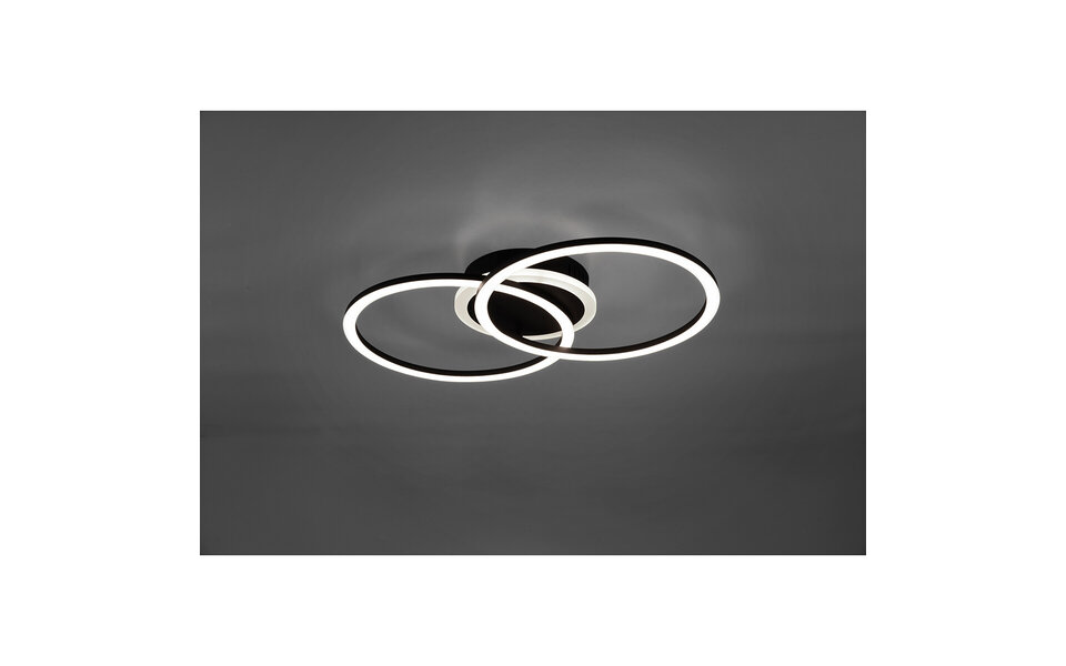 HLW LED LED Ceiling Lamp - Ceiling Lighting - Trion Venda - 25W - Warm White 3000K - Dimmable - Round - Matte Black - Aluminum