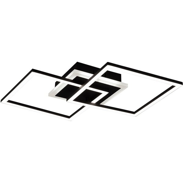HLW LED LED Plafondlamp - Plafondverlichting - Trion Venda - 25W - Warm Wit 3000K - Dimbaar - Vierkant - Mat Zwart - Aluminium HLW LED LED Plafondlamp - Plafondverlichting - Trion Venda - 25W - Warm Wit 3000K - Dimbaar - Vierkant - Mat Zwart - Aluminium