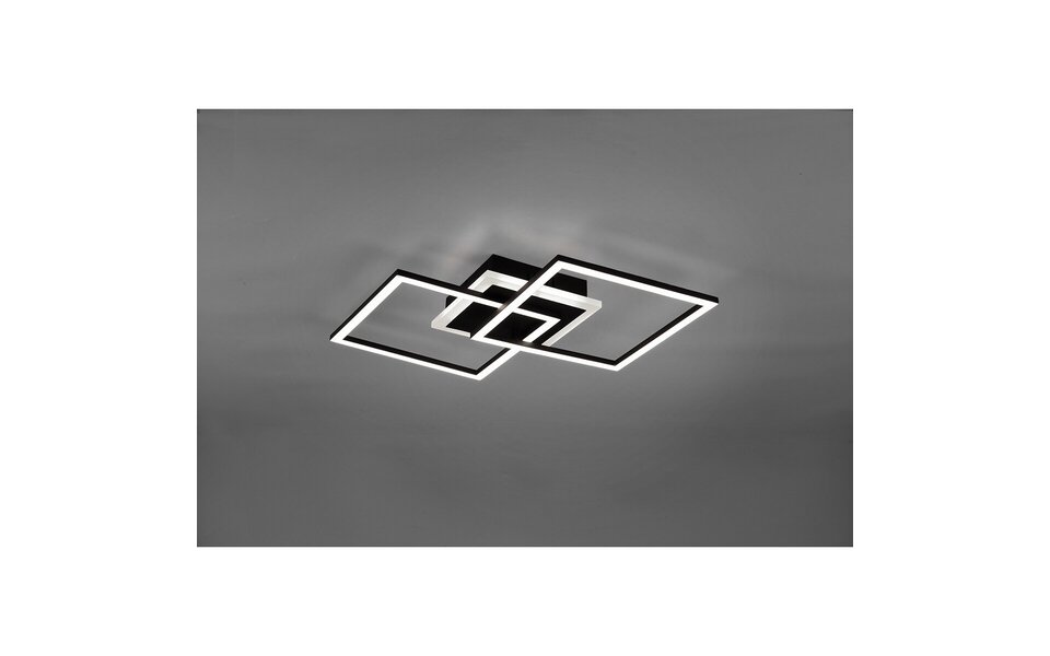 HLW LED LED Plafondlamp - Plafondverlichting - Trion Venda - 25W - Warm Wit 3000K - Dimbaar - Vierkant - Mat Zwart - Aluminium