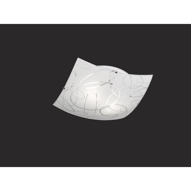 vierkante mat witte plafondlamp met twee E27 fittingen en wit licht tot 40 watt