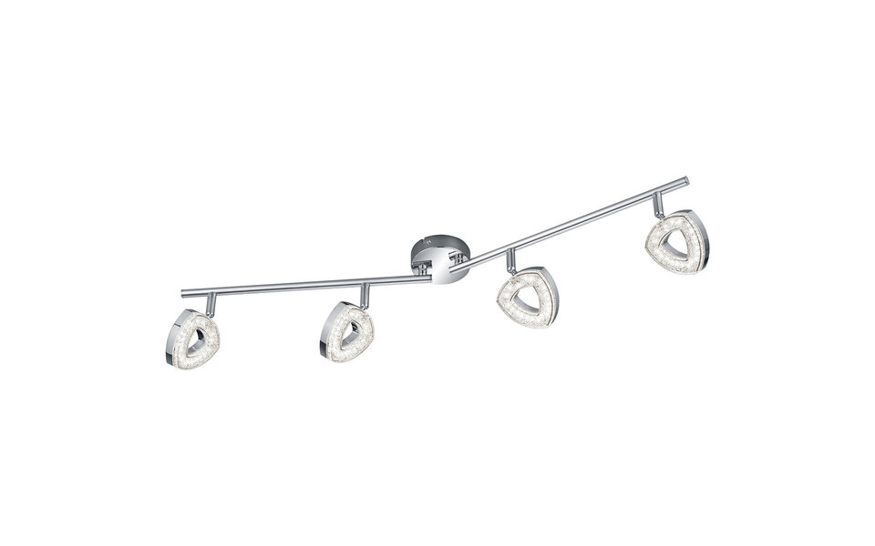 HLW LED LED ceiling spotlight - Trion Turon - 16W - Warm White 3000K - 4 lights - Rectangular - Matt Chrome - Aluminum