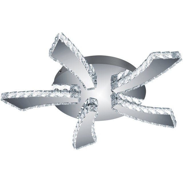 HLW LED LED Plafondlamp - Plafondverlichting - Trion Pino - 30W - Aanpasbare Kleur - Rond - Mat Chroom - Aluminium