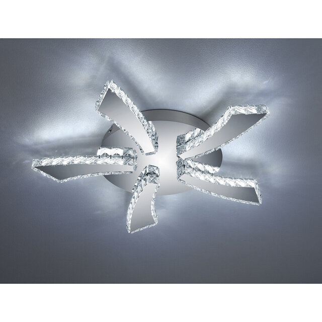 HLW LED LED Plafondlamp - Plafondverlichting - Trion Pino - 30W - Aanpasbare Kleur - Rond - Mat Chroom - Aluminium