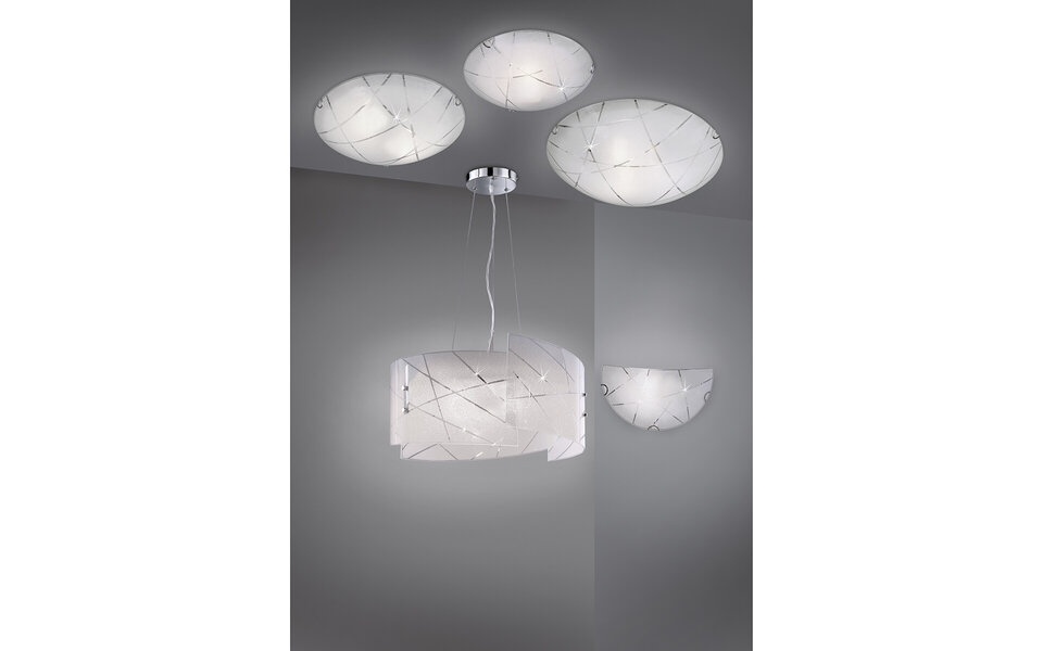 HLW LED LED Ceiling Lamp - Ceiling Lighting - Trion Sandra - E27 Fitting - 1-light - Round - Matte White - Glass