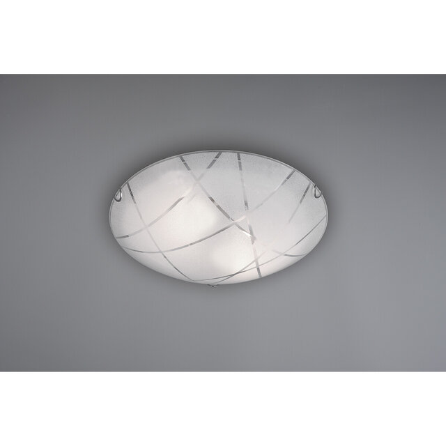 HLW LED LED Plafondlamp - Plafondverlichting - Trion Sandra - E27 Fitting - 2-lichts - Rond - Mat Wit - Glas