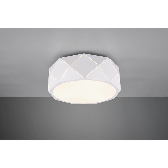 HLW LED LED Ceiling Lamp - Ceiling Lighting - Trion Zanda - E27 Fitting - 3-light - Round - Matt White - Aluminum