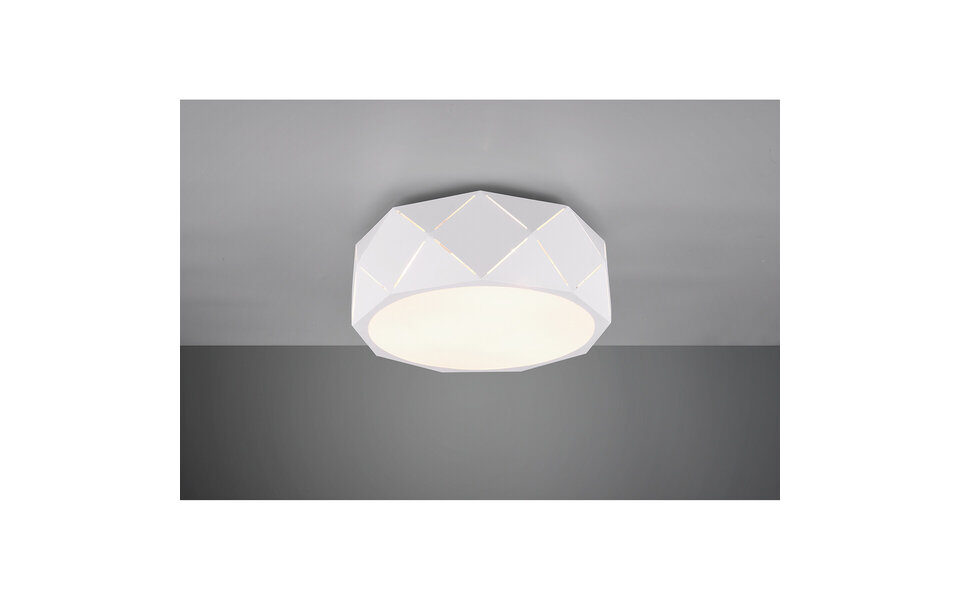 HLW LED LED Ceiling Lamp - Ceiling Lighting - Trion Zanda - E27 Fitting - 3-light - Round - Matt White - Aluminum