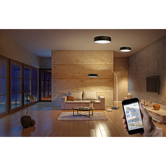 HLW LED LED Ceiling Lamp - Ceiling Lighting - Trion Hotia - E27 Fitting - 3-light - Round - Matte Black - Aluminum HLW LED LED Ceiling Lamp - Ceiling Lighting - Trion Hotia - E27 Fitting - 3-light - Round - Matte Black - Aluminum